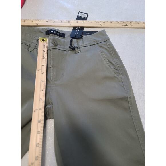 Liverpool Buddy Rolled Cropped trouser Shadow Green Sz 2/26 Petite Granola girl - Picture 7 of 8